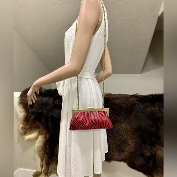 Handmade Genuine Leather Push-lock Clutch/Crossbody/Evening Bag - Picture 4 of 12